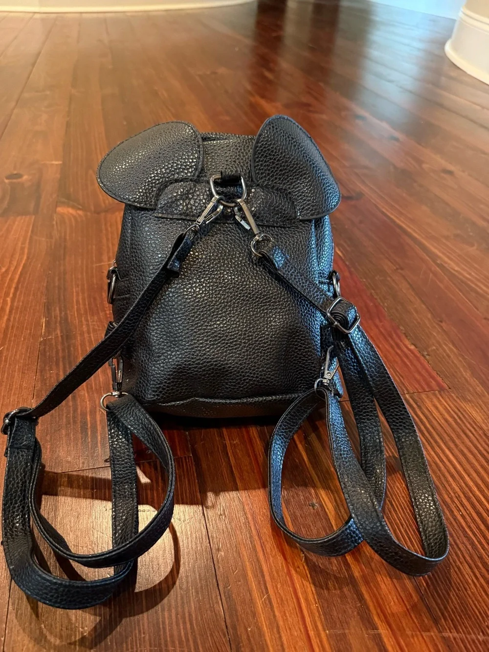 Kids Black Mini Backpack with Red Bow and mouse ears